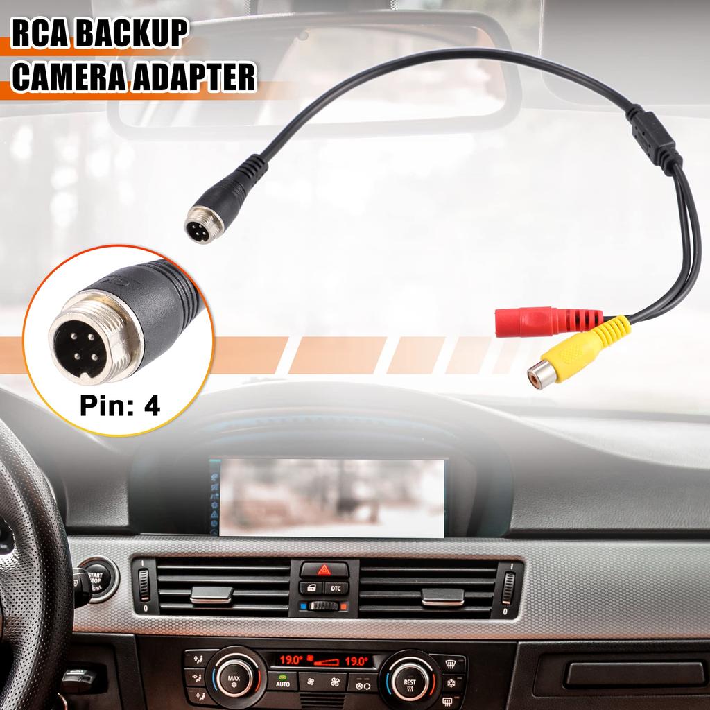 uxcell Car Camera Adapter AV DC Female Connector Wire Surveillance Video Cable Adapter 4