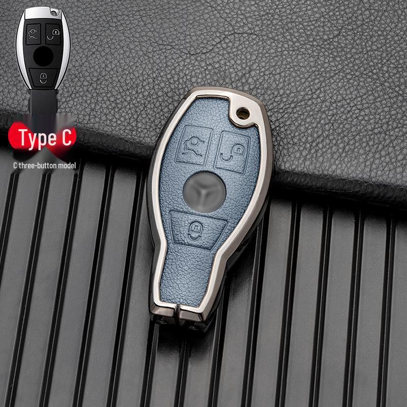 Compatible with Mercedes-Benz GLA, GLC, V-Class, A-Class, and C-Class 2018-2019 Models, This Two/three-button Full-cover Metal Key Case.