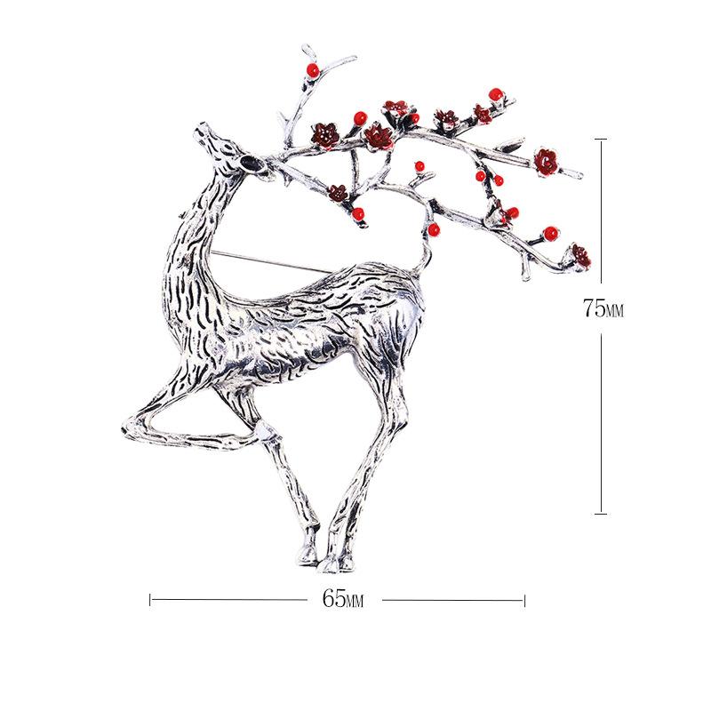 Oil Dripping Elk Animal High-end Christmas Brooch