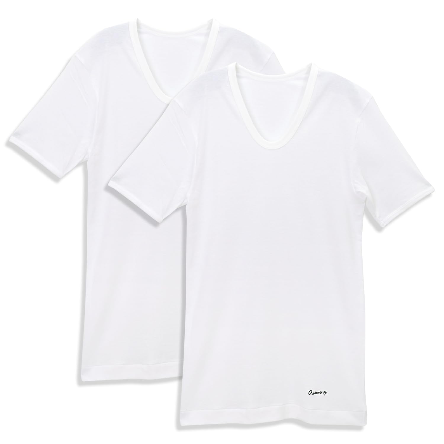 

Angle Men s Asamery U-Neck T-Shirt, White, Size M