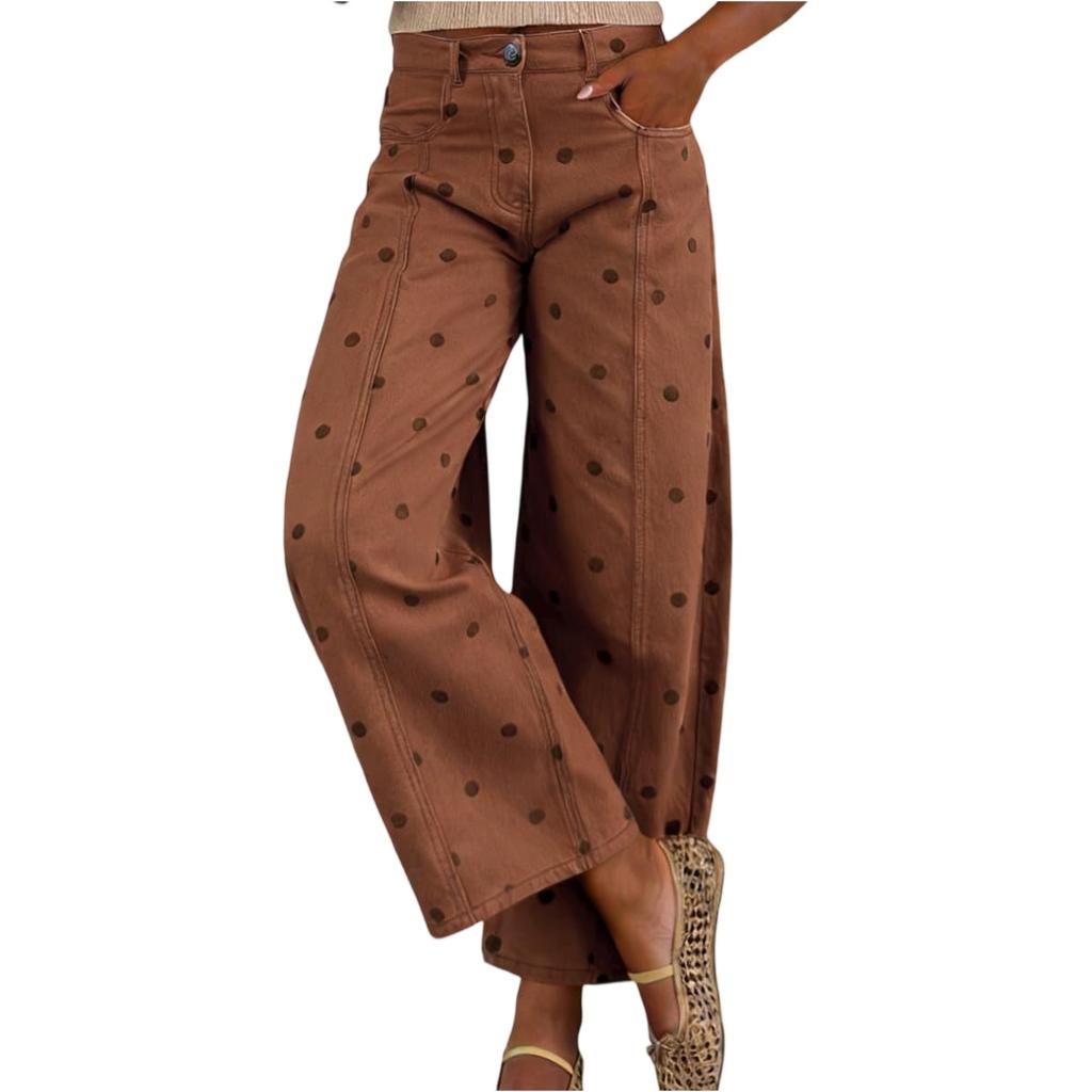 Women’s Wide Leg Jeans High Waist Y2K Style Patchwork Loose Fit Long Pants Casual Straight Trousers for Everyday Wear