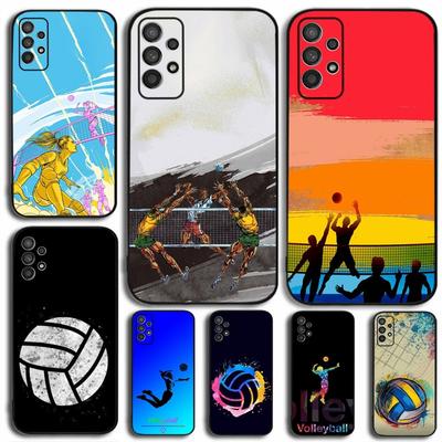 Volleyball Painted Phone Case For Samsung Galaxy A13,A21s,A22,A31,A32,A52,A53,A71,A80,A91 Soft Black Cover