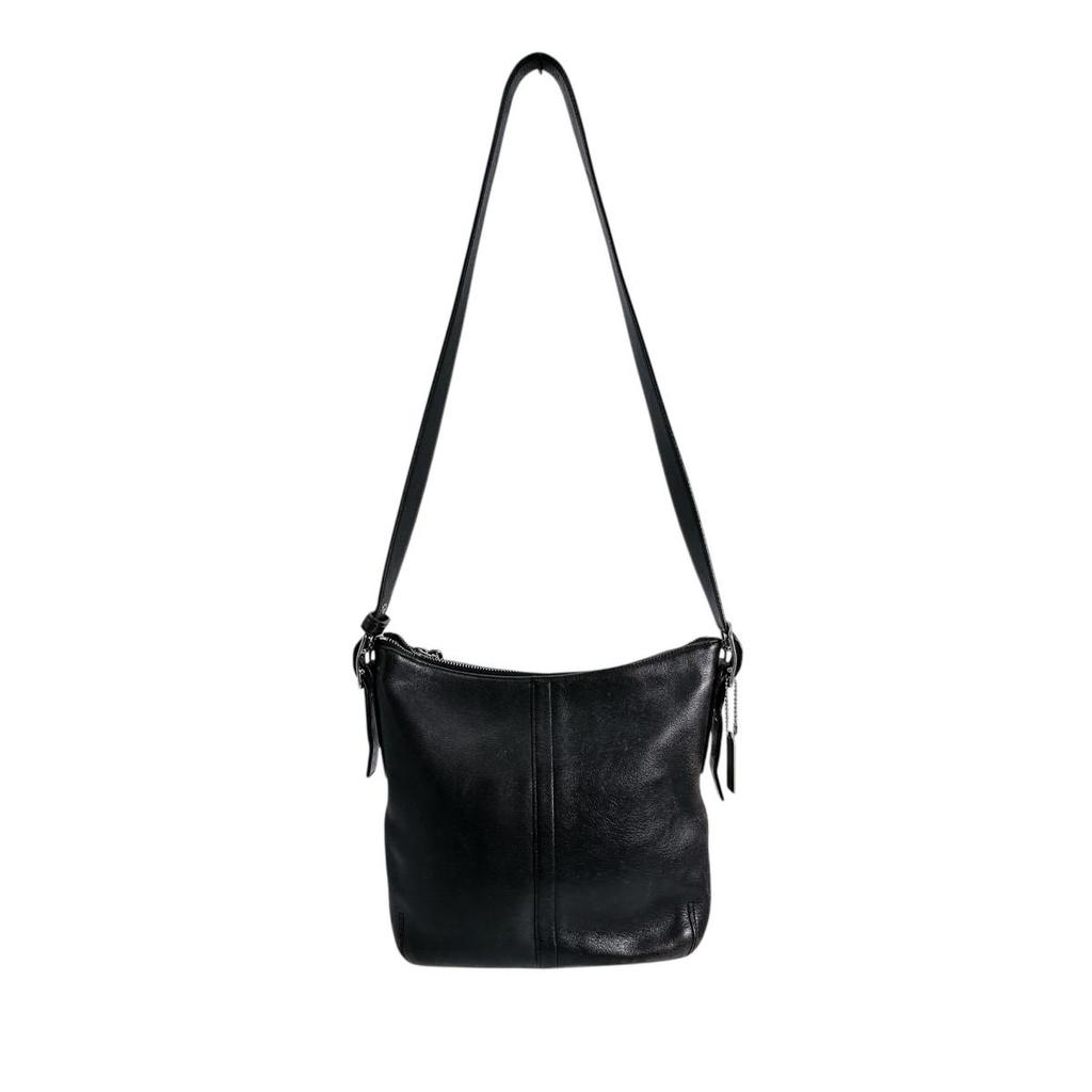 COACH Plain Shoulder Bag leather Brown Brown Women H2S-9326 Used