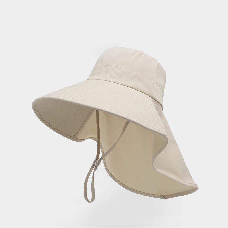 

Shawl Sunscreen Cap Ponytail Travel Fisherman Hat Wide Brim Sun with Neck Flap Outdoor Protection Visors хаки