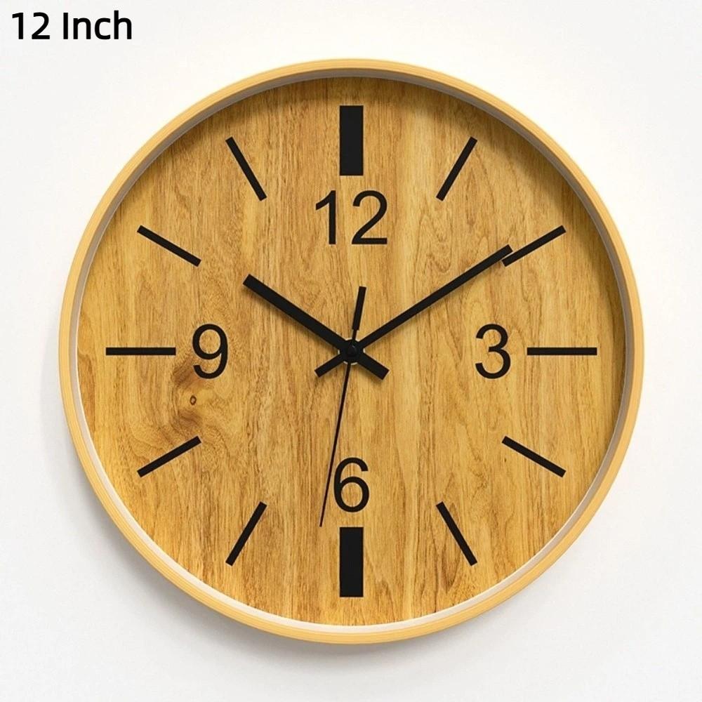 12 Inch Teaching Kids Wall Clock Silent Quartz Wall Clock Minimalist Wooden Wall Clock Office