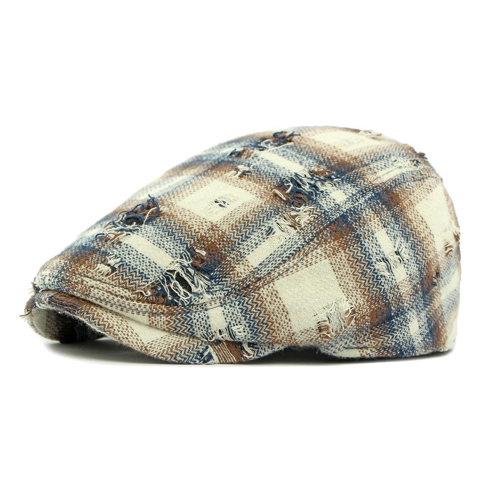 

Кепка-рипл Женский берет Британская кепка Мужская Ретро Клетчатая Кепка с козырьком бежевый