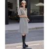Demana Waffle Knit Polo Collar Short Sleeve Dress