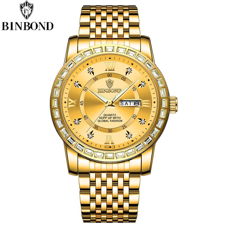 Fashion Quartz Wristwatches Gold Clock Men Luxury Watch Casual Business Analog Watches Relogio Masculino