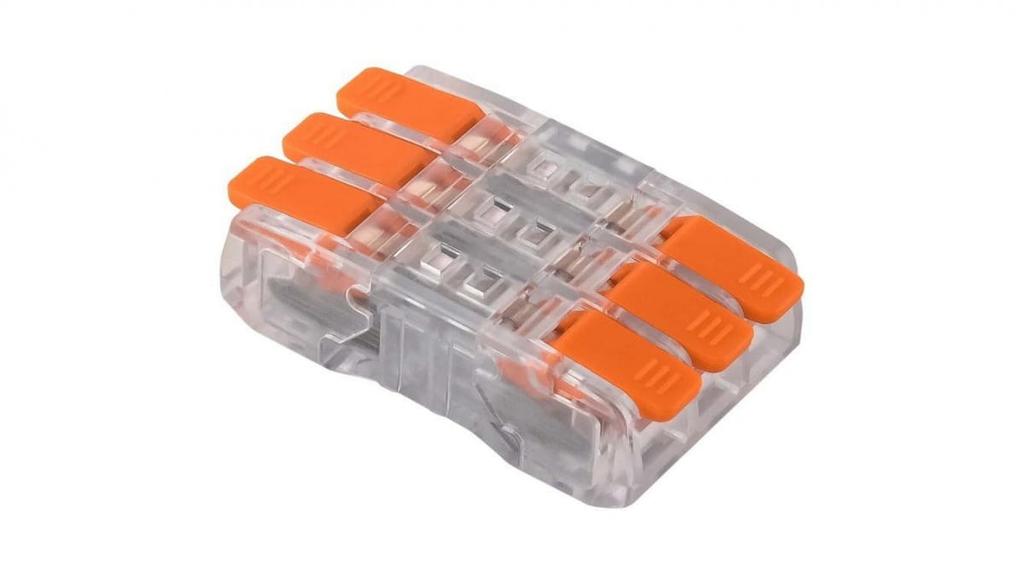Szybkozłączka Z Dźwignią Przelotowa 6X 0,2-2,5Mm2 Przezroczysta E.4194/3 /50Szt./