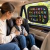Toddler Car Window Side Glass Sun Shade Cover Pair with Suction Cups, PVC Cartoon Light Panel for Preschool School Runs and Daily Drives