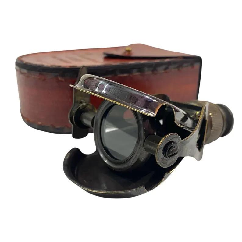 Mosiężny Teleskop Monokularowy – Kieszonkowy Luneta Szpiegowska z Futerałem dla Kolekcjonerów Morskich i do Eksploracji Terenowej