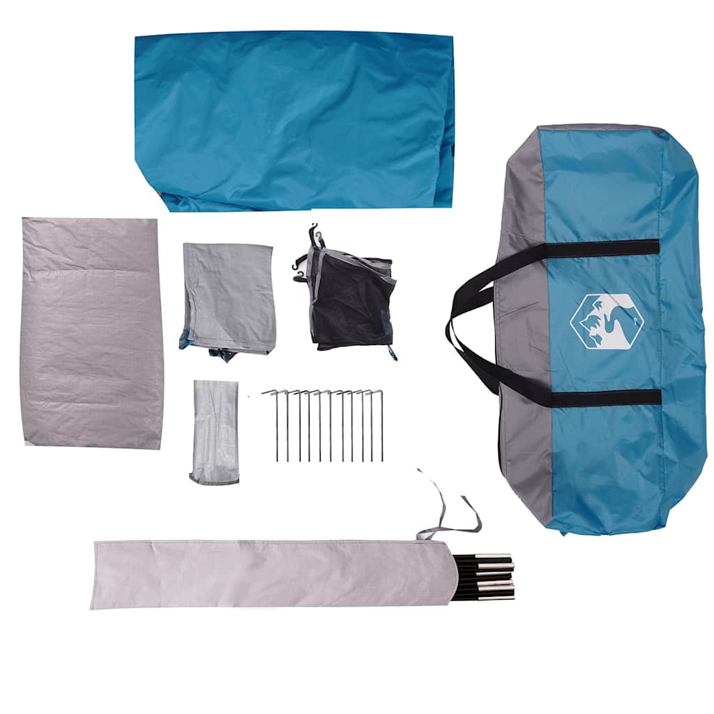 Dome Camping Tent for 2 Persons Blue Waterproof