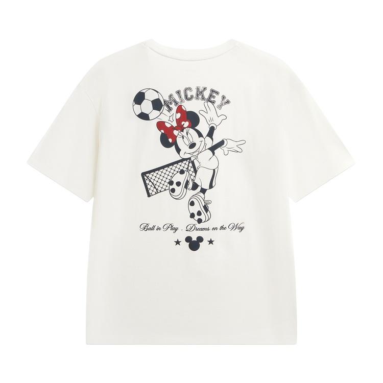 Li Ning Disney Collaboration Series Loose Fit Round Neck Graphic Print Letter T-Shirt Women tops AHSW652-1
