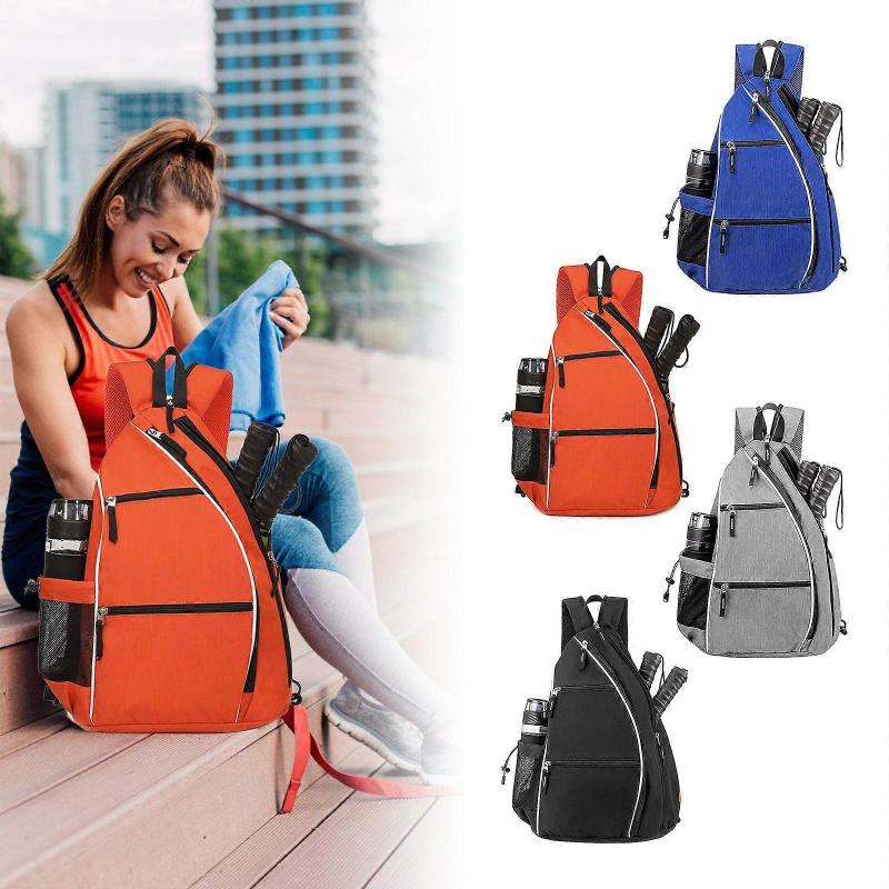Sports Pickleball Bag Pickleball Backpack Tennis Bag Crossbody Sling Bag Pickleball Paddle Bag for Pickleball Equipment Orange Color