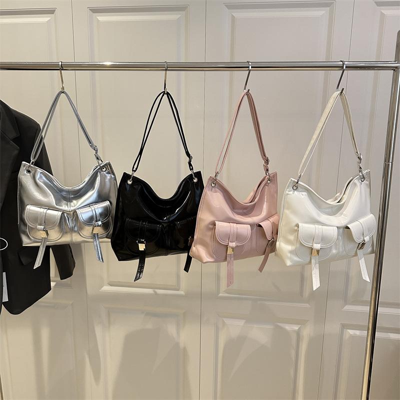 Multi-pocket Fashion Casual Texture Work 2025 Simple Large Capacity Casual Shoulder Tote Armpit Bag Women