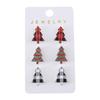 Europäischer und Amerikanischer Cartoon Weihnachtsbaum Karomuster Stecker Ohrring Set - Niedliche und Kreative Legierungs-Ohrringe