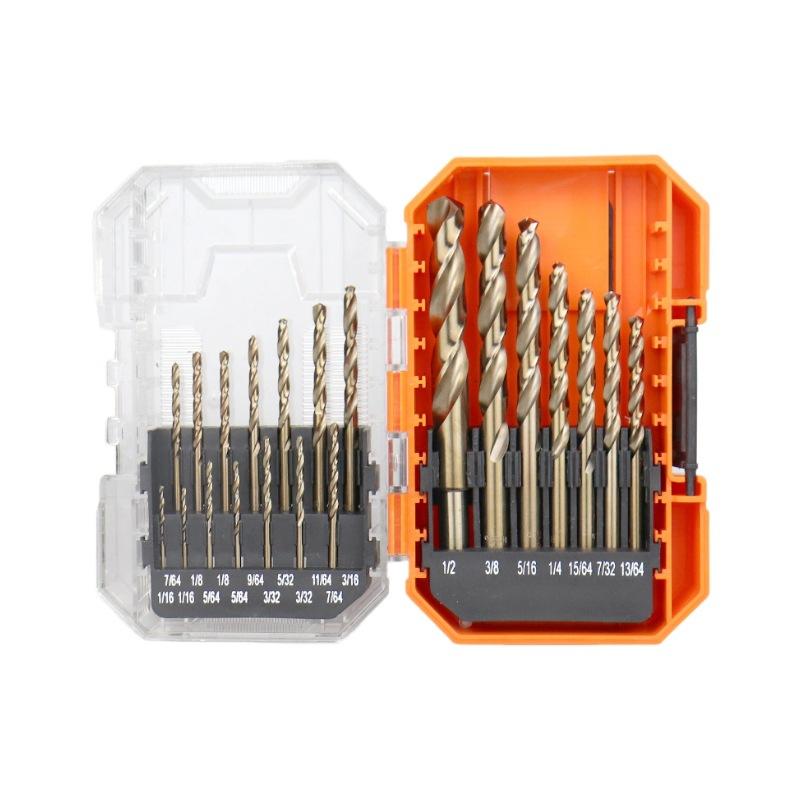 M35 cobalt containing Fried Dough Twists drill set metal plate stainless steel plastic wood drill with storage box for drilling