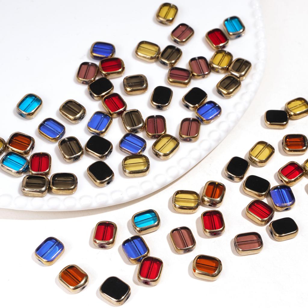 5-10pcs Ellipse Glass Bead Crystal Scattered Beads For DIY Bracelets Necklaces Jewelry Making