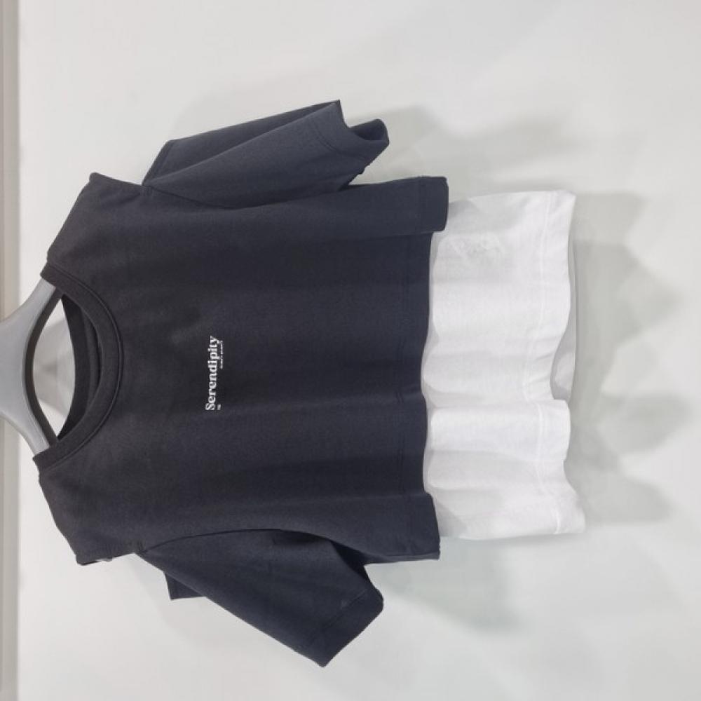

[renoma Kids] Летняя футболка для девочек AlTenu Junior Футболка с разрезом на плече для учеников начальной школы Футболка для детей U2425T175 black 02/160