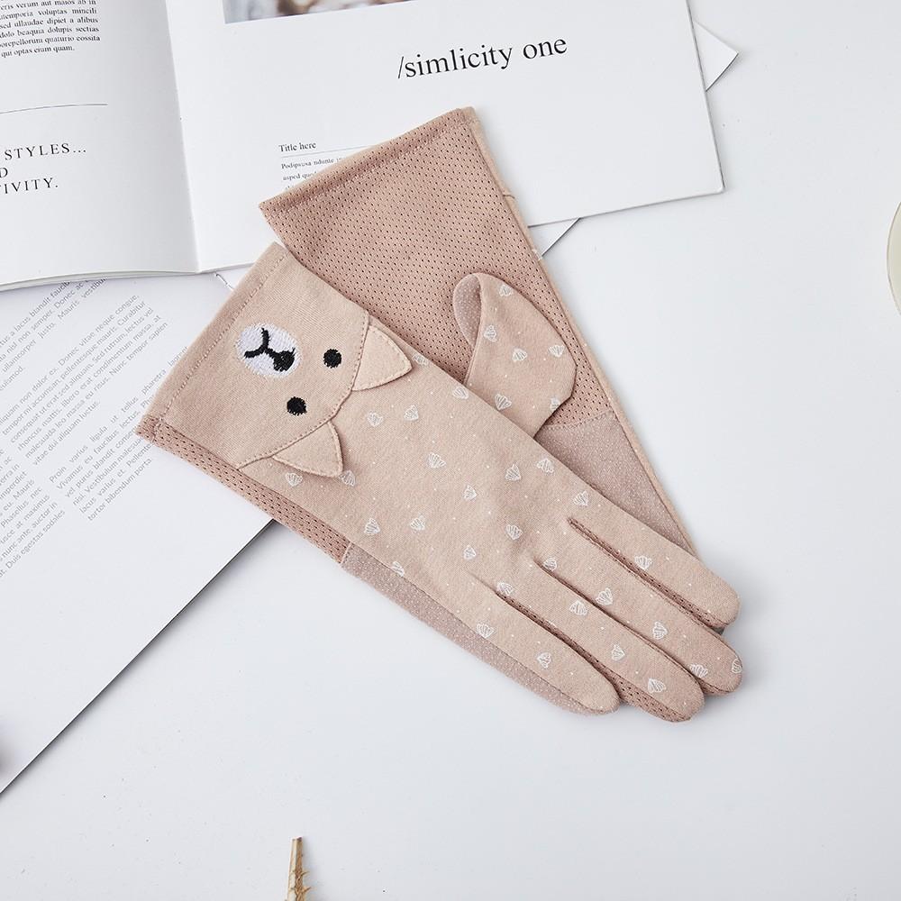 Women's Sunscreen Gloves New Spring and Summer Driving Korean Version of Lace Bow Riding Anti Slip Thin Touch Screen Gloves