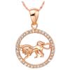 Rose Gold Color Twelve Constellations Zircon Pendant Necklace Female Jewelry