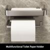 No Drill Tissue Holder Wall Mounted Storage Shelf Toilet Paper Holder  Bathroom Accessories