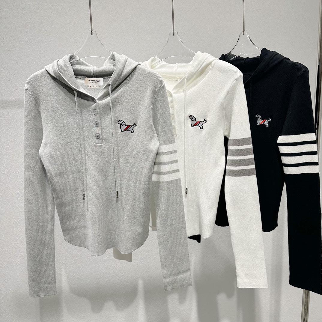 

THOM BRASSY 1813 Hooded Knit Sweatshirt - Thin, Casual Top In Stock