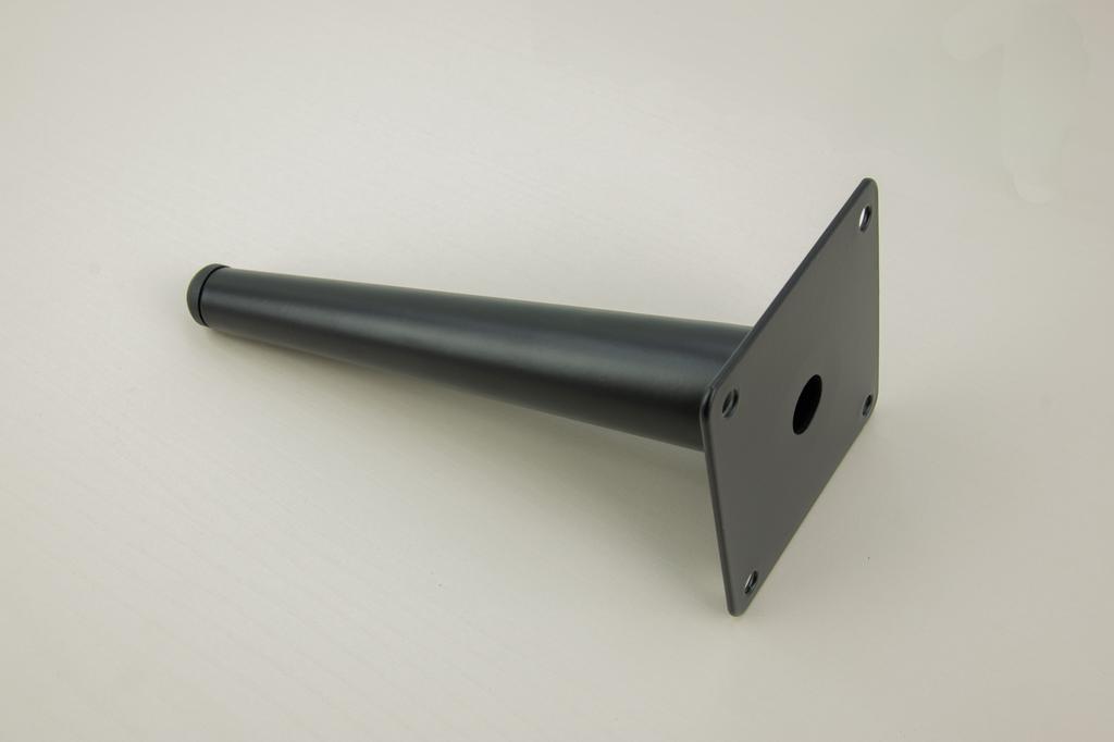 Furniture leg, oblique pin, black matt, 18 cm
