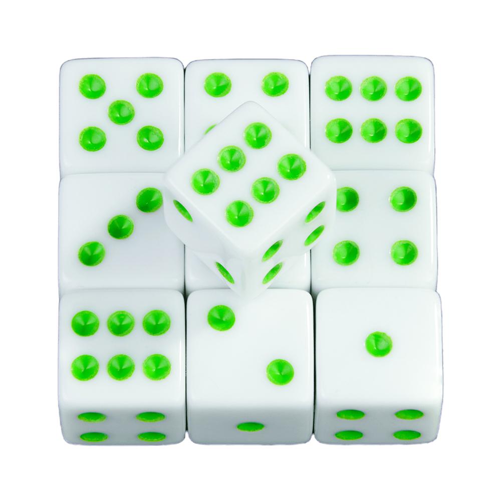Weiße Würfel 10 Stück 6-seitige Spielwürfel Eckig 16MM Mathematik Unterhaltung Acryl Glücksspielwerkzeug Würfel
