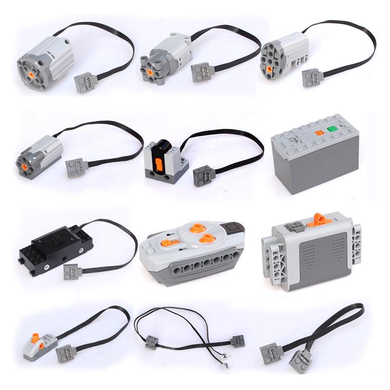 Compatible Lego M-Size Motor Power Set: Mechanical Building Blocks, Technology Accessories, Remote Control, 5 Battery Box