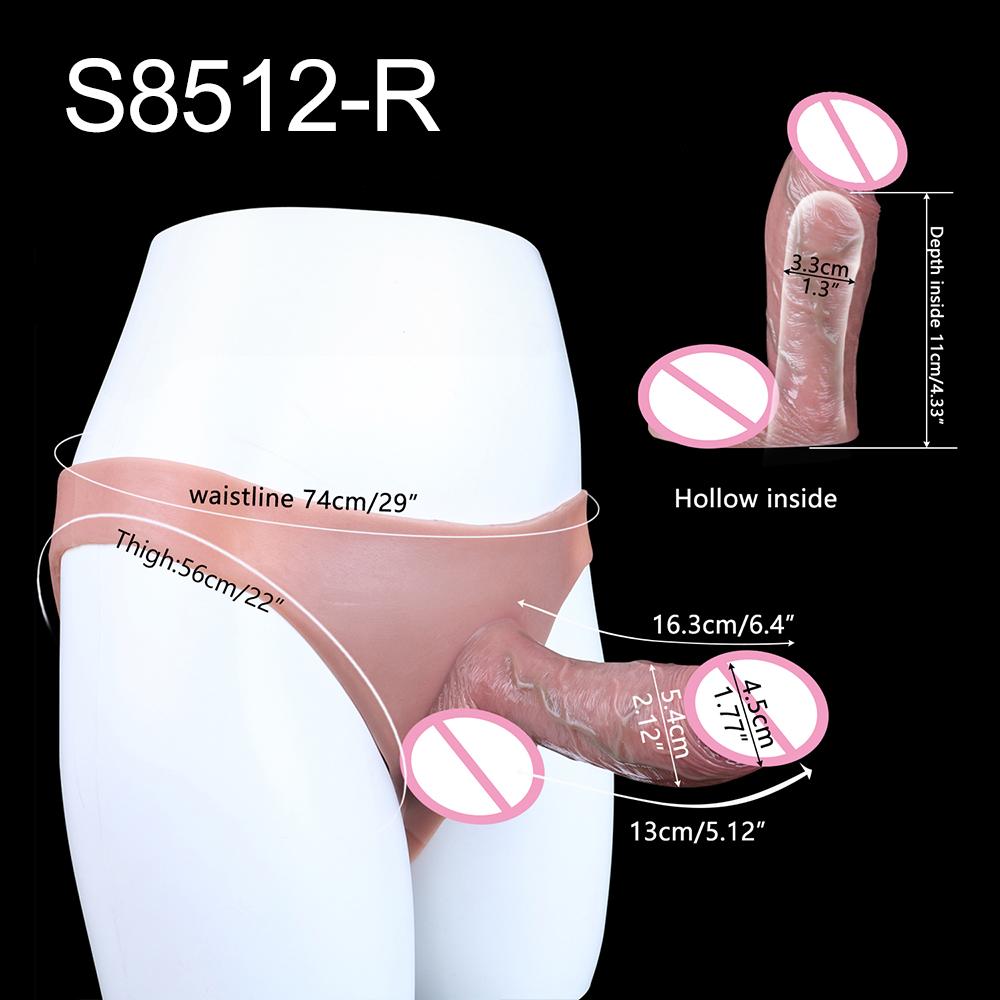 SXXY Skin Feeling Briefs&Boxer shorts Pants With Large Hollow Dildo Realistic Male Strapon Penis Sleeve Adult Sex Game