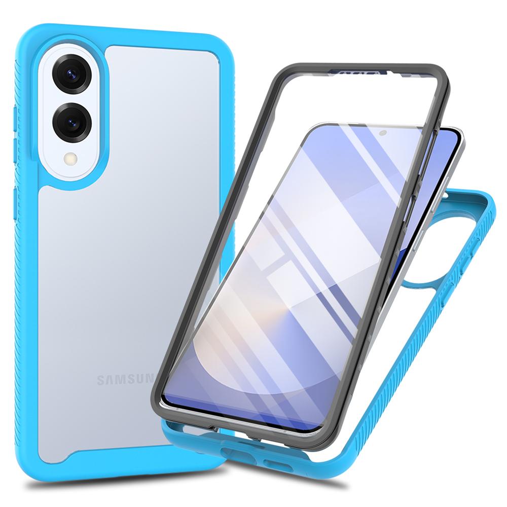 

Прозрачный чехол для Samsung Galaxy S25 Edge PC+TPU Задняя крышка телефона с ПЭТ-защитной пленкой для экрана Baby Blue