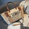 Handbag Trendy Versatile Fashion Casual Bag New Korean Edition Slanted Canvas Large Capacity Travel Handheld Tote Backpack 2025