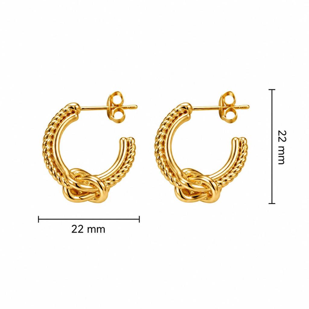 European & Korean Elegant Simple Round Stud Earrings - Circle Design, Stainless Steel