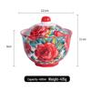 Exquisite Rose Flower 4.8" Ceramic Stew Pot - One Piece Underglaze Design, Elegant Daily Bowl Tableware
