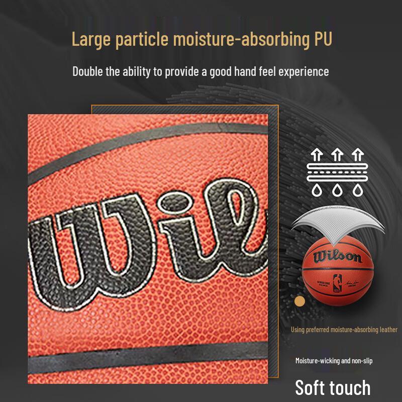 Wilson NBA Autentyczna Replika Piłka do Koszykówki Halowa/Zewnętrzna, Rozmiar 7