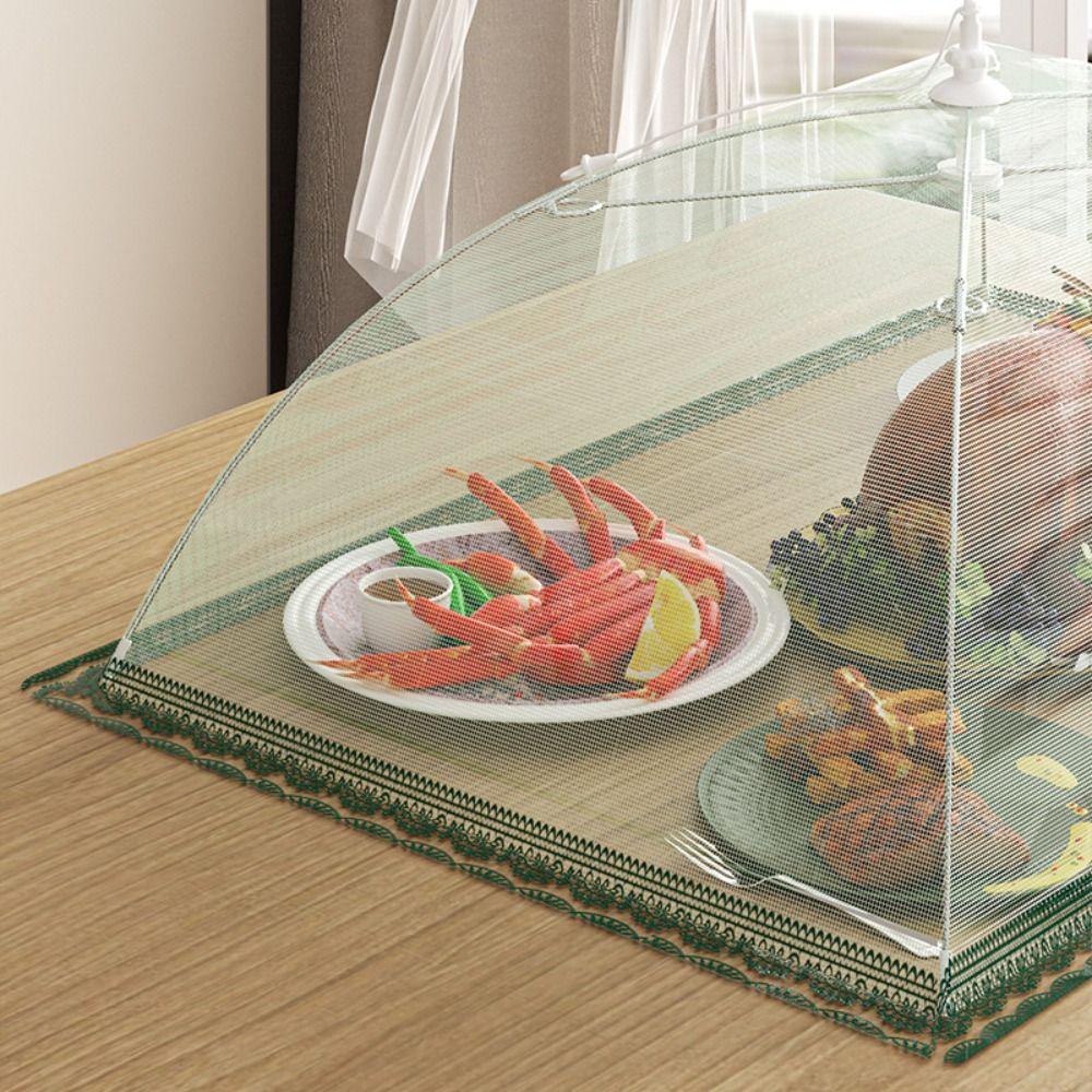 Umbrella Shape Food Net Foldable Dish Tent Food Lid Mesh Food Cover  Anti Mosquito