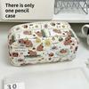 Pencil Bag Capybara Pink Transparent Large Capacity Cute Stylish Storage Pouch Student Portable Stationery Organizer
