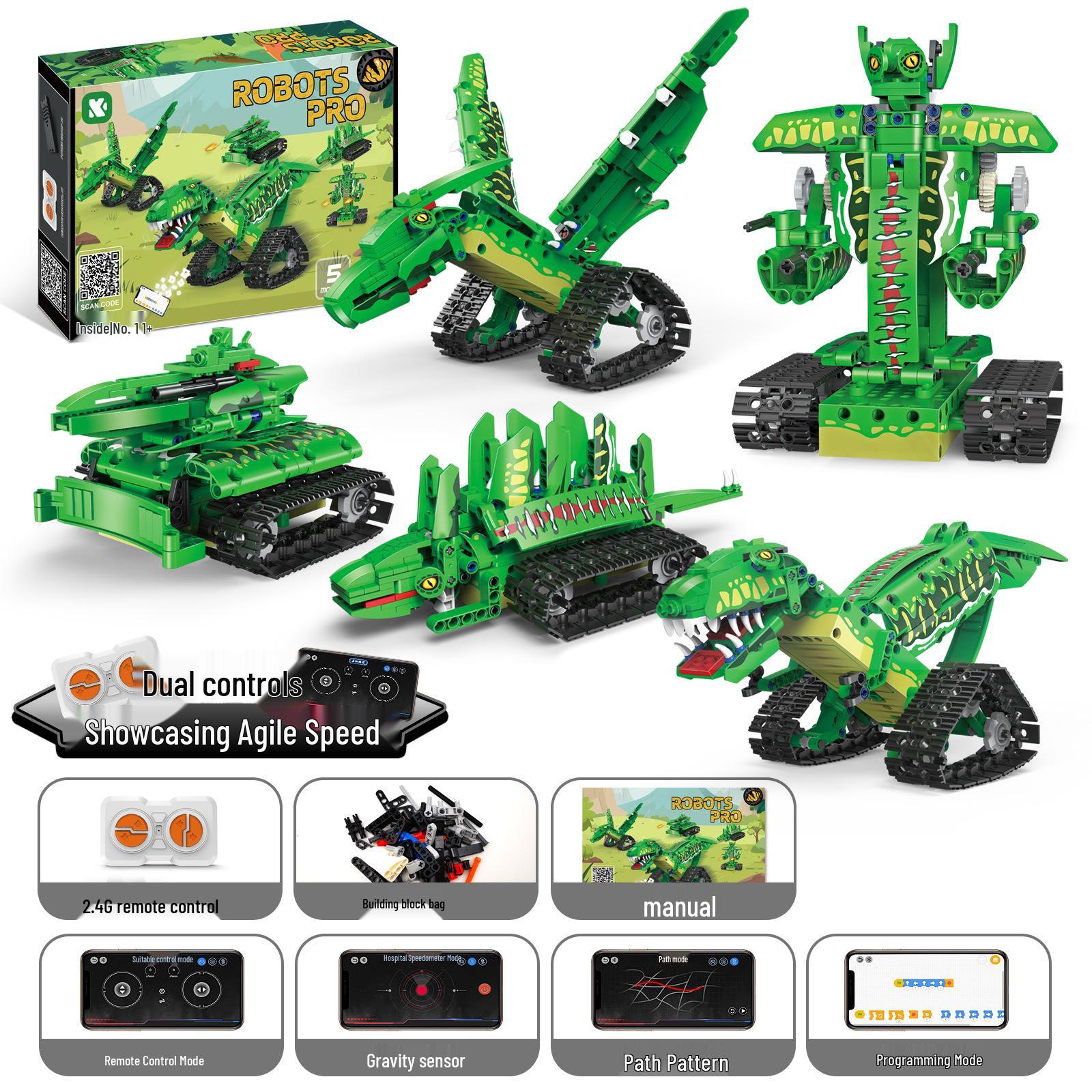 

Digital Display 5-in-1 Robot Programming Remote Control Building Blocks - Compatible with LEGO, Children s Educational Toy