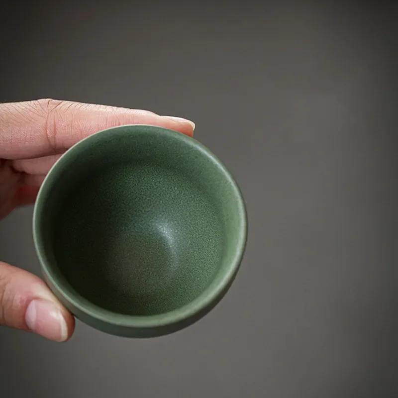 1 Pcs Japanese Ceramic Teacup Handmade Pottery Tea Bowl Travel Meditation Cup Exquisite Master Cup Household Tea Set 70ml