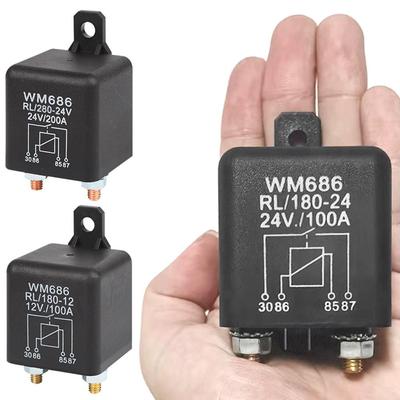 Silver Alloy Contacts Car Accessory High Current Starting Relay Car Relay 12V 24V 200A 100A