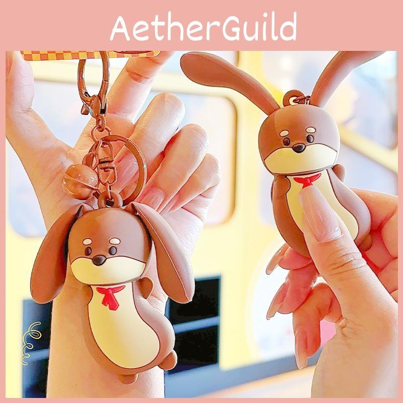 Sausage Jinnew Dog With Movable Spring Ear Resin Cartoon Pendant Keychain