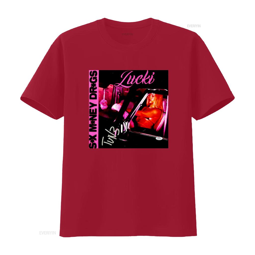 NEW Lucki SMD T Shirt Rapper Black All Size HH vintage Washed graphic Unisex designer clothes Casual Breathable