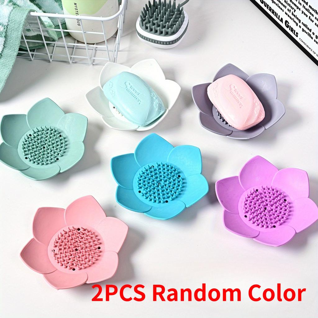 1/2pcs Bathroom Soap Box for Lotus Design Soap Holder Soap Box Drain Box Bathroom Accessories.soap box