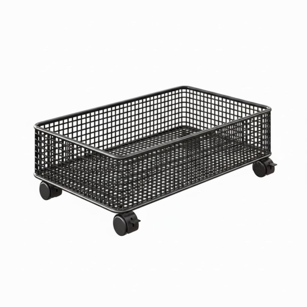 Rolling Storage Cart with Wheels, Metal Mesh Bathroom Organizer Trolley for Laundry Room