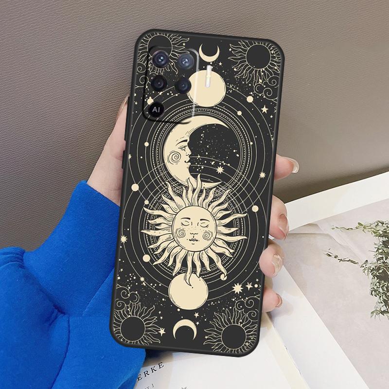 Magic Moon Tarot For OPPO A78 A77 A57 A17 A15 A16 A76 A96 A52 A72 A93 A74 A94 A5 A9 A31 A53S A54S A57s Case OPPO A93