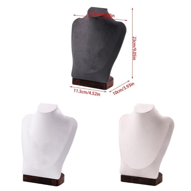652F Walnut Jewelry Holder Necklace Display Bust Multifunctional Mannequin Dresser Props for Displaying Necklaces