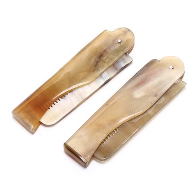 Ženy Ox Horn Jemná Tooth Kapesní Skládací Hřeben Všechny typy vlasů Vousy Knír