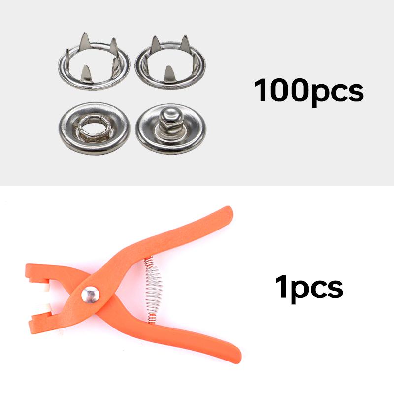 New 9.5mm Buckle Buttons Metal Colour Pliers Snap Button Claw Set Hand Pressure Plier Rivet Buckle Installation Tool Kit DIY
