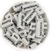 50 Acrylic Rectangle Word Beads, Candy Colors, Solid, Perforated for DIY Crafting.